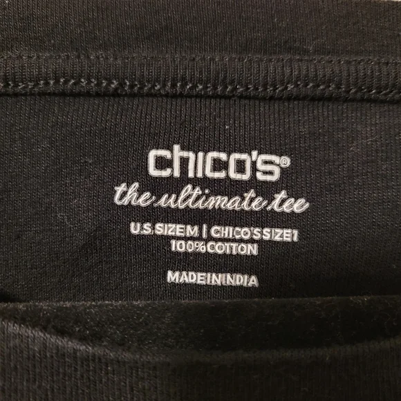 Chico's black the ultimate tee size M crew neck - Picture 3 of 3